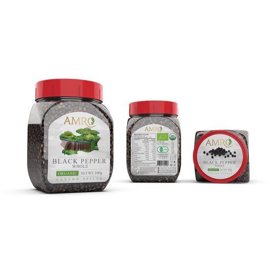 Amro Organic Black Peppercorns-100g