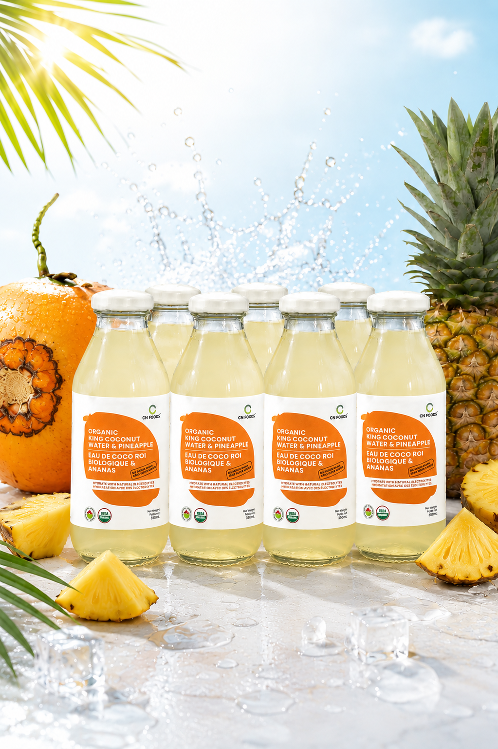 CN Foods Organic Pineapple Infused King Coconut Water - 350ml x 6 Combo Deal