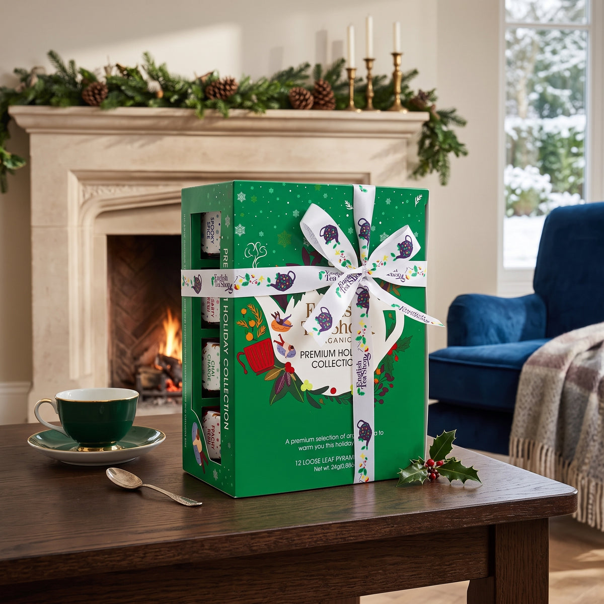 English Tea Shop Organic Premium Holiday Collection - 12 Nylon Pyramid Bags