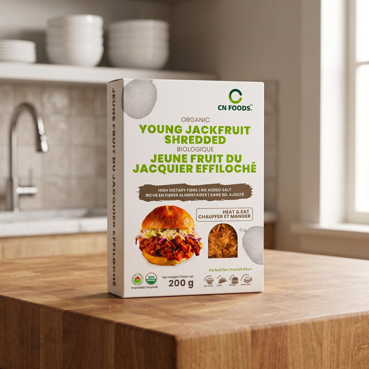CN Foods Organic Young Jackfruit Shredded - 200g