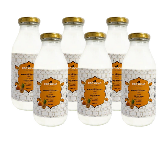 EcoEcho Organic Pineapple Infused King Coconut Water - 350ml x 6 Combo Deal