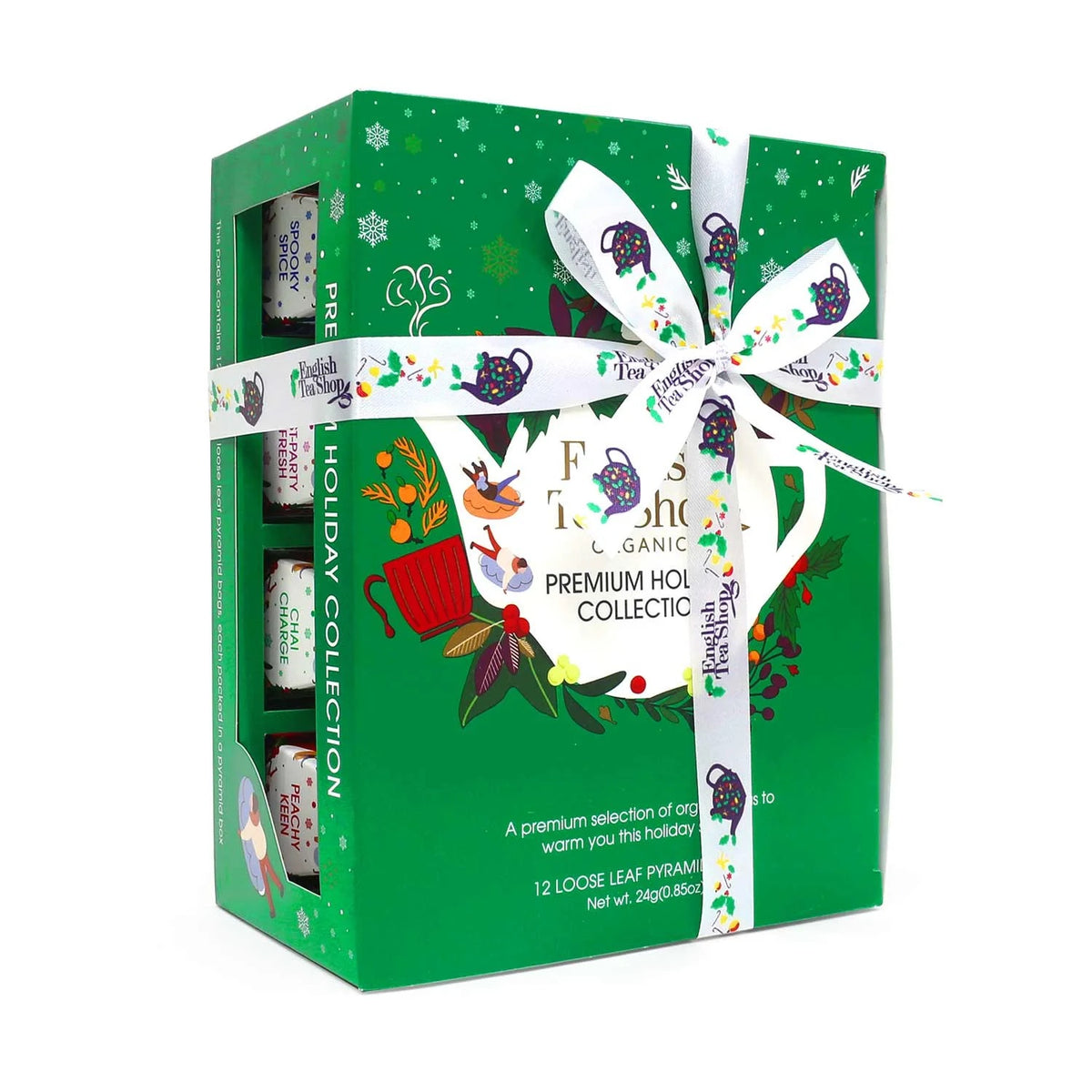 English Tea Shop Organic Premium Holiday Collection - 12 Nylon Pyramid Bags