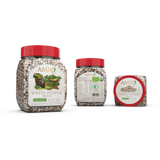 Amro Organic White Peppercorns-100g